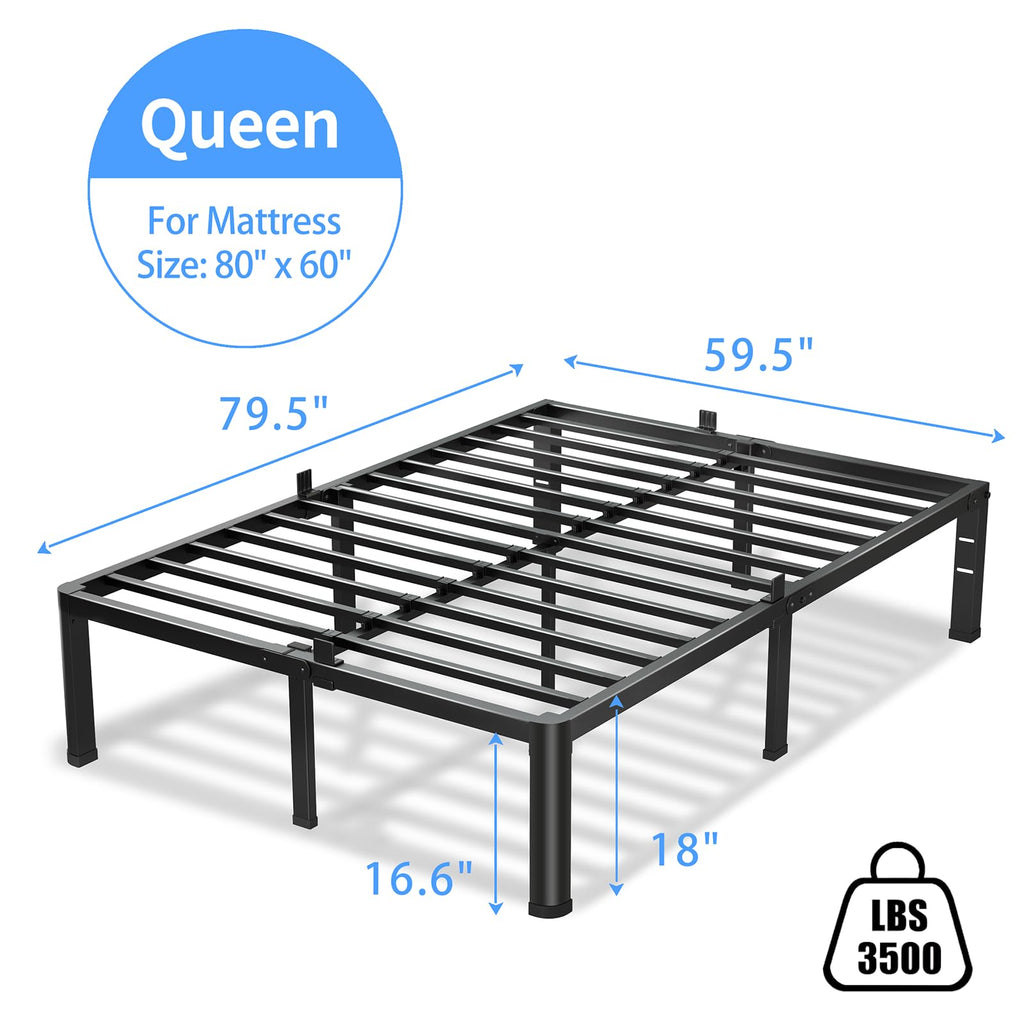 18 Inch Queen Bed Frame with Round Corners S230
