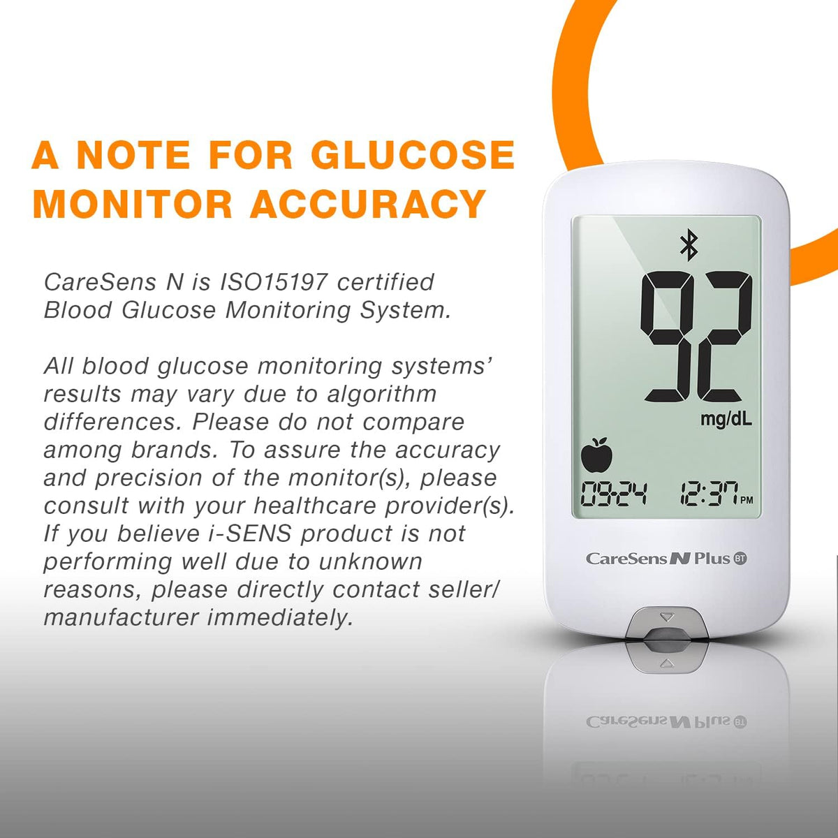 Bluetooth Blood Glucose Monitor Kit with 100 Test Strips and 100 Lancets P2377
