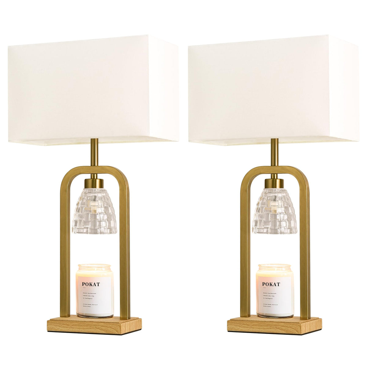 2 in 1 Gold Table Lamp with Candle Warmer S476663