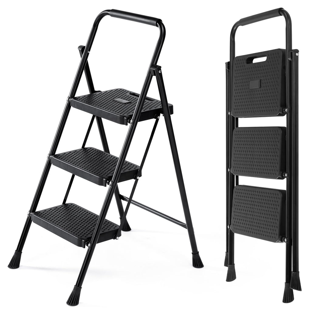 3 Step Ladder 500lbs Capacity Foldable Step Stool H55065