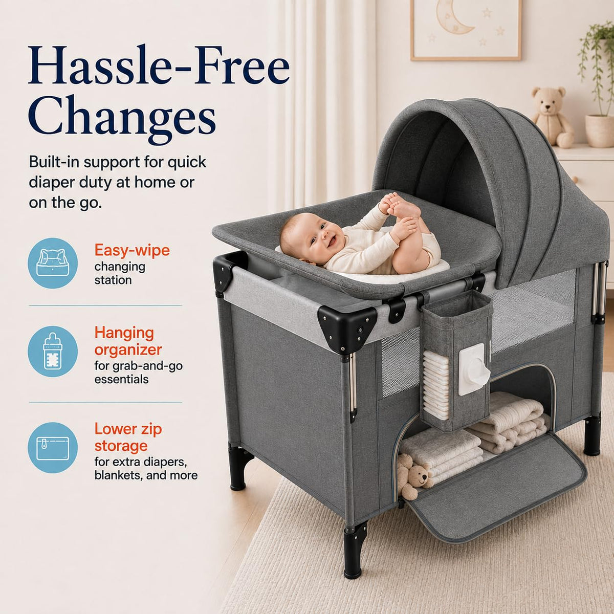 3-in-1 Baby Travel Playard with Changing Table Y301742