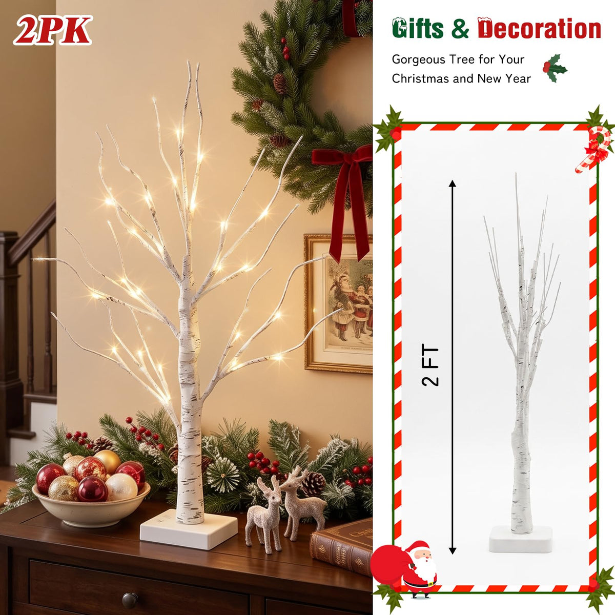 2FT Birch Tree with LED Lights R30104