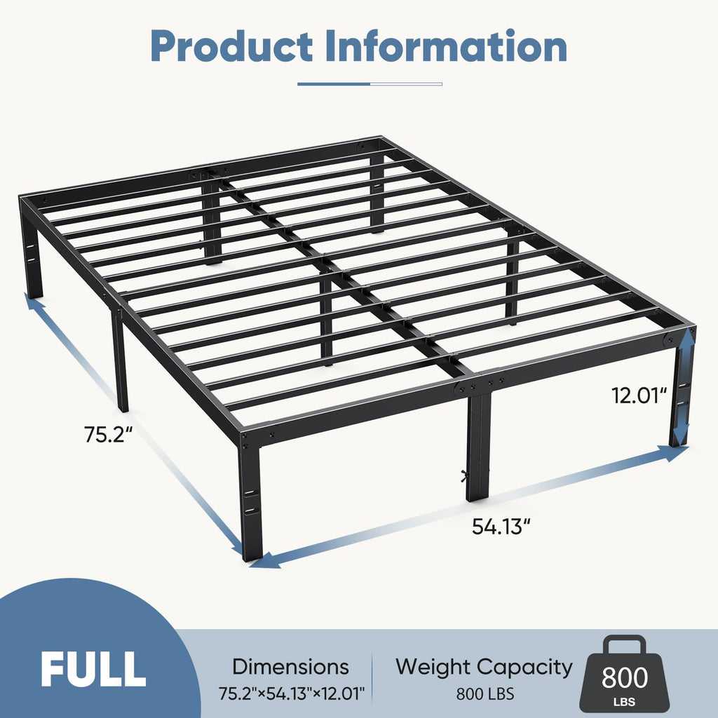 Full 12 Inch Metal Platform Bed Frame Z7577