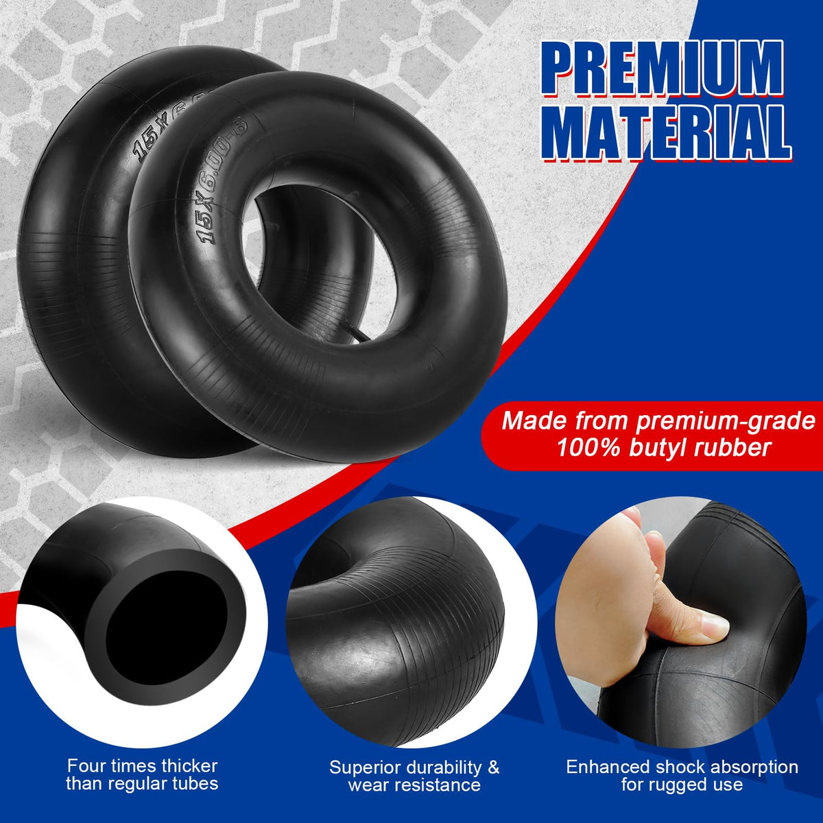 2 Pack 15 x 6.00-6 Inner Tubes M5225