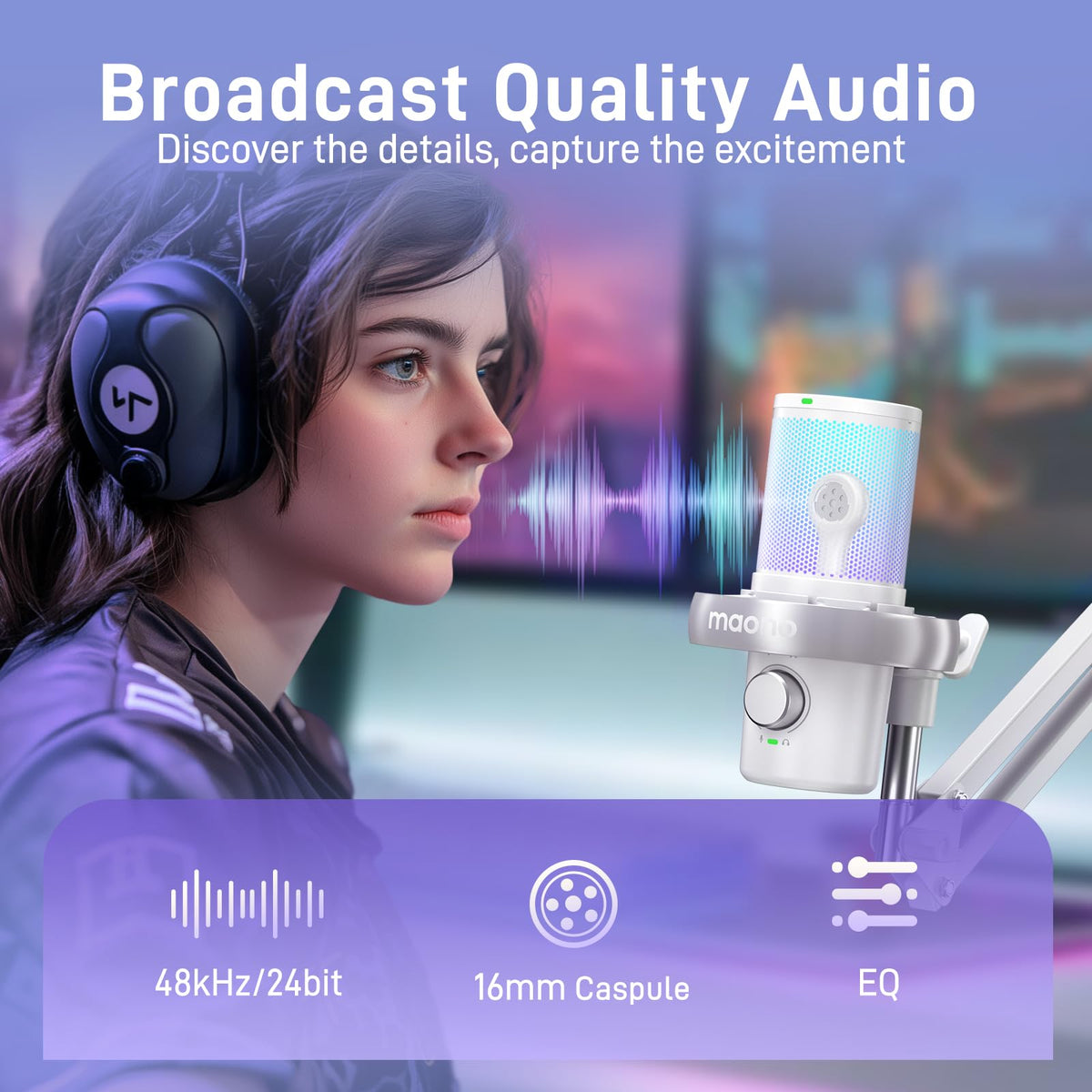 Wireless Condenser Microphone with Boom Arm D457