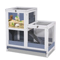 2-Story Wooden Small Animal Cage with Removable Tray and Ramp B7372