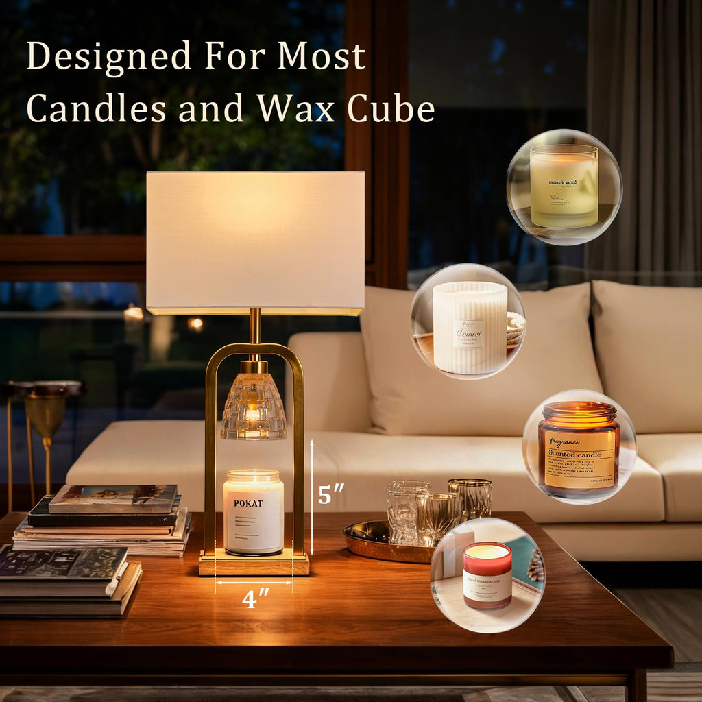 2 in 1 Gold Table Lamp with Candle Warmer S476663