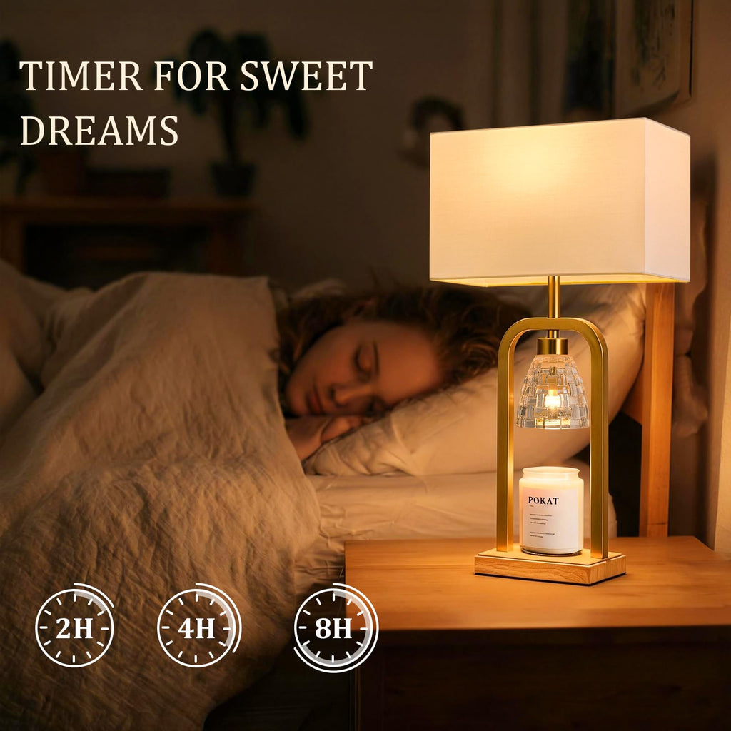 2 in 1 Gold Table Lamp with Candle Warmer S476663