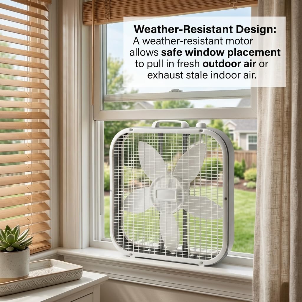 20 Inch 3-Speed Box Fan with Top Handle Z1376