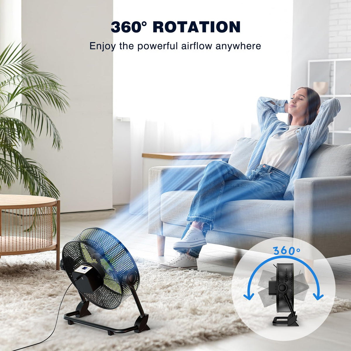 10 Inch Portable Rechargeable Floor Fan Z28933