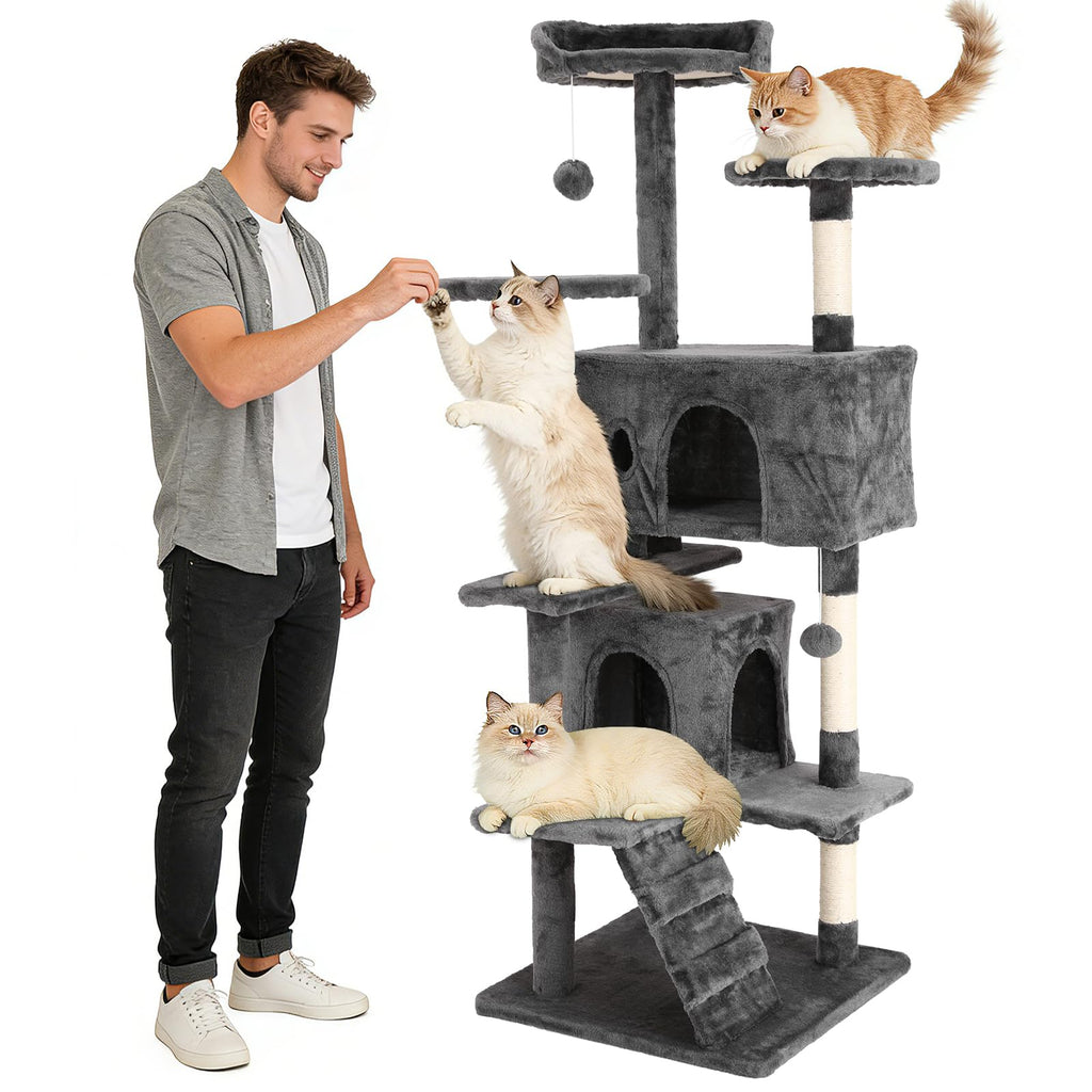 70 Inches Navy Blue Cat Tree M939516