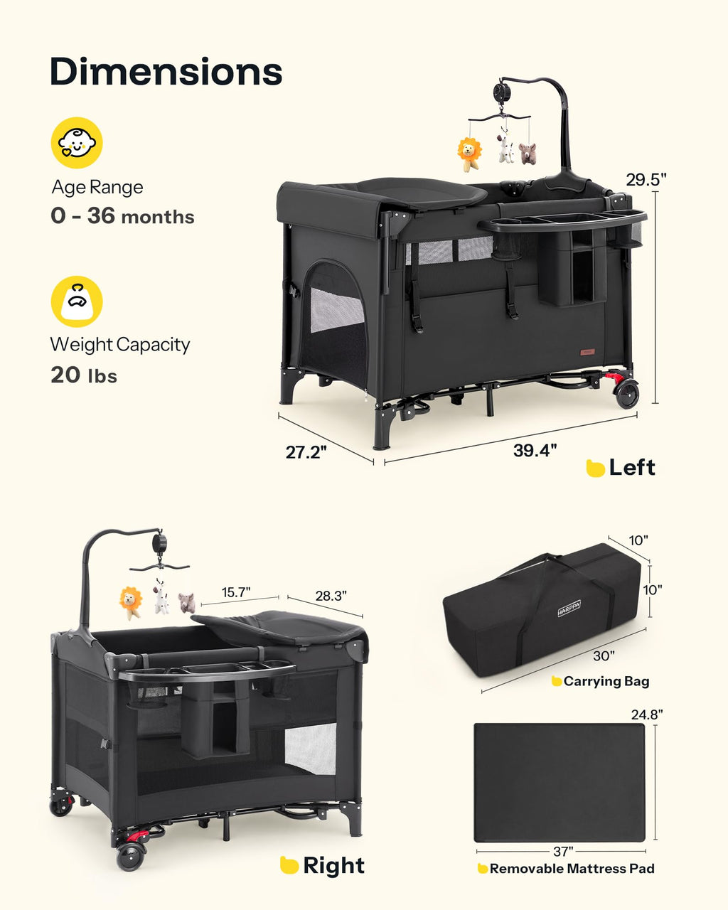 6 in 1 Foldable Playard B570837