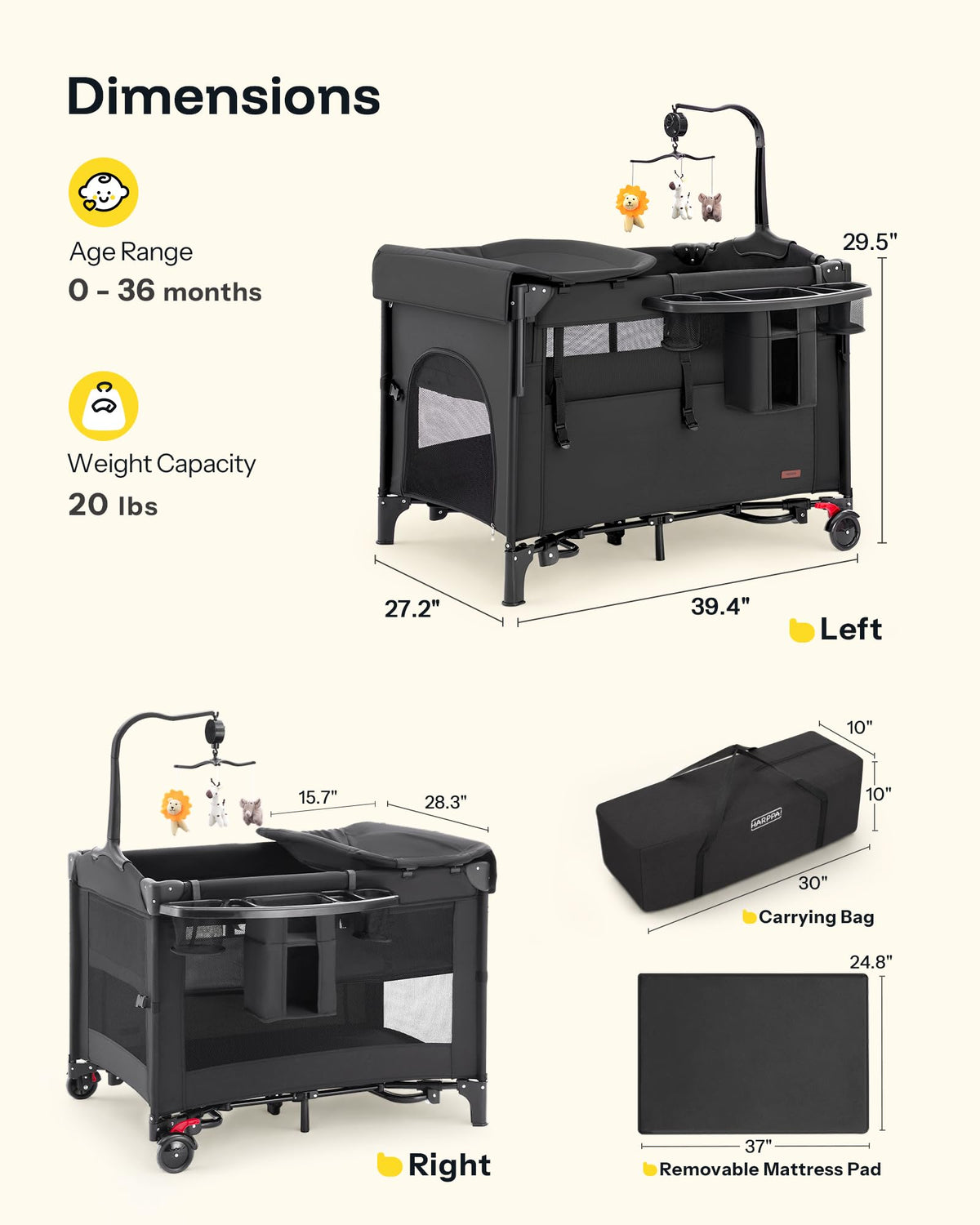 6 in 1 Foldable Playard B570837