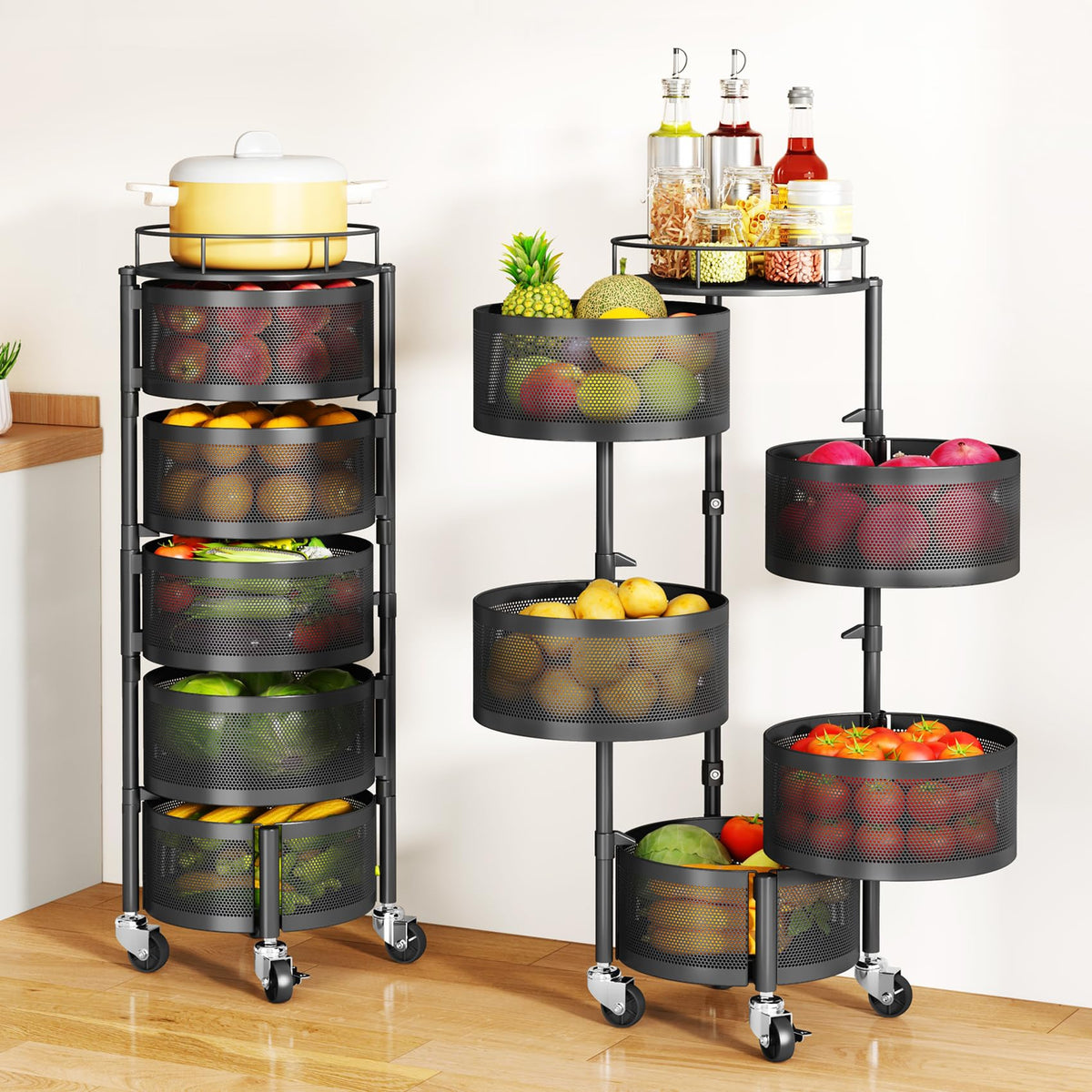 5 Tier Rotating Fruit Vegetable Basket Stand N456633