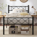 Twin Size Metal Bed Frame with Headboard Q795553