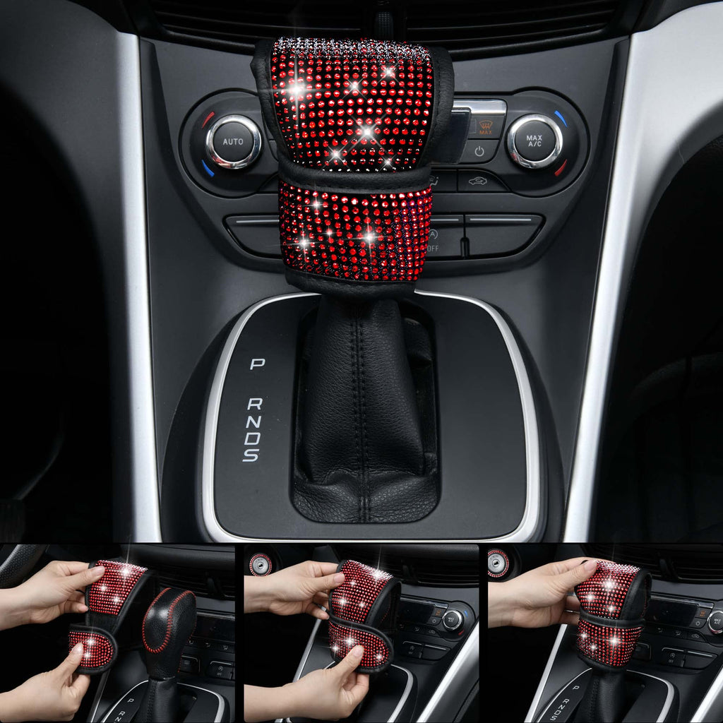 23 Pcs Bling Diamond Car Accessories Set Red P487555
