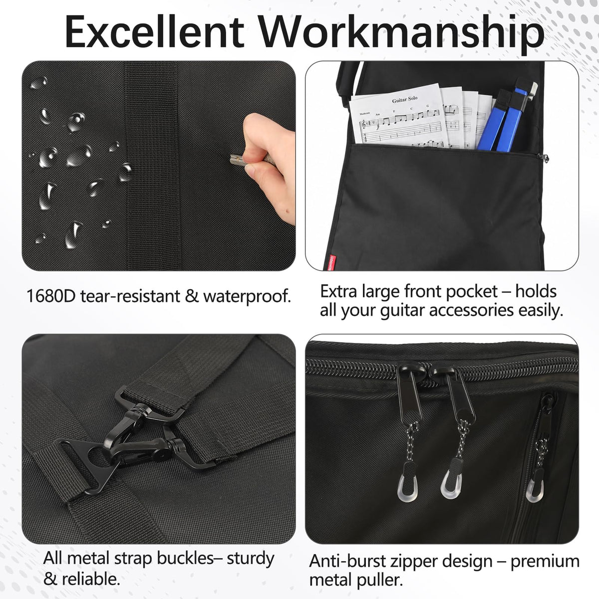 Electric Guitar Gig Bag Padded Water-Resistant K643