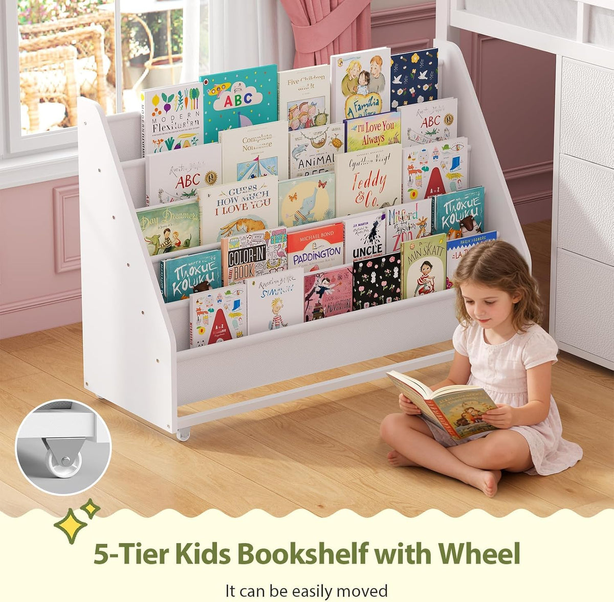 White Twin Loft Bed with Bookshelf, Display Shelf, Storage Drawers and Ladder E211