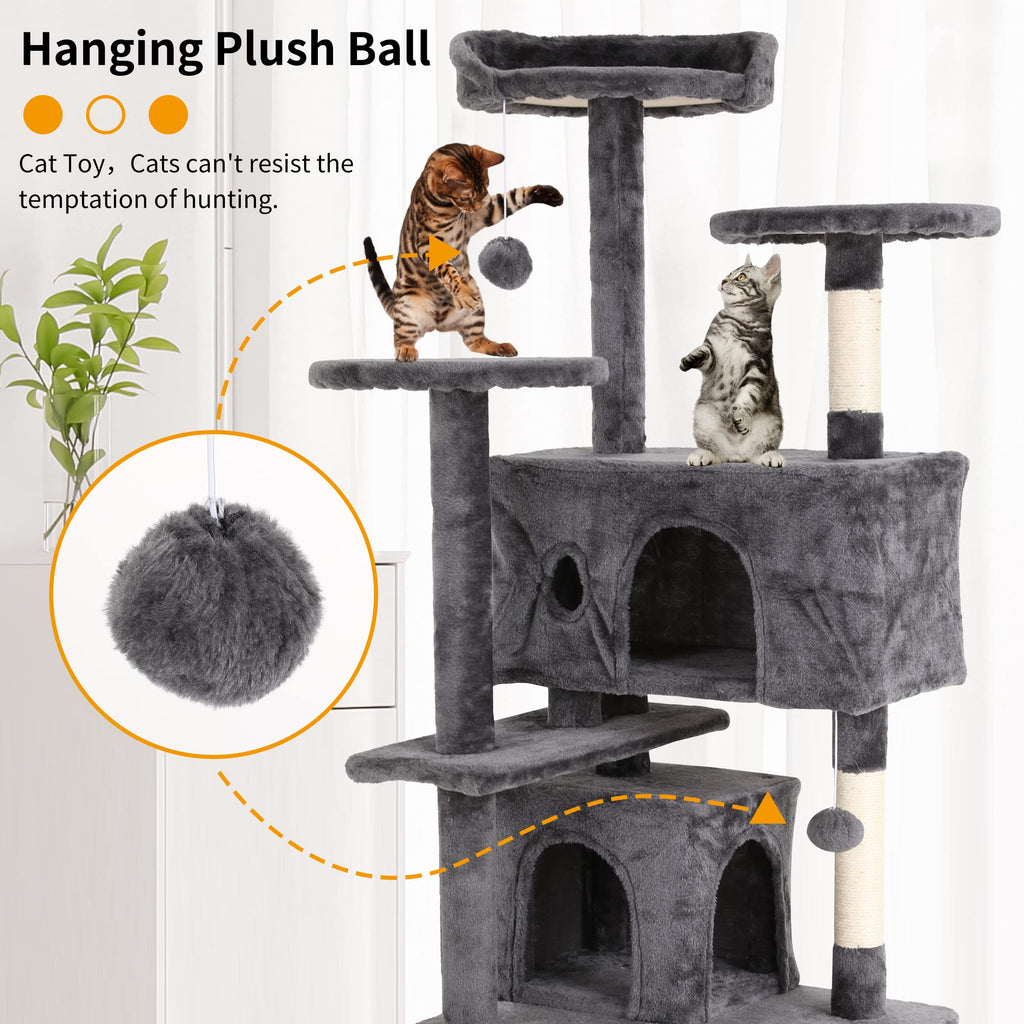 70 Inches Navy Blue Cat Tree M939516
