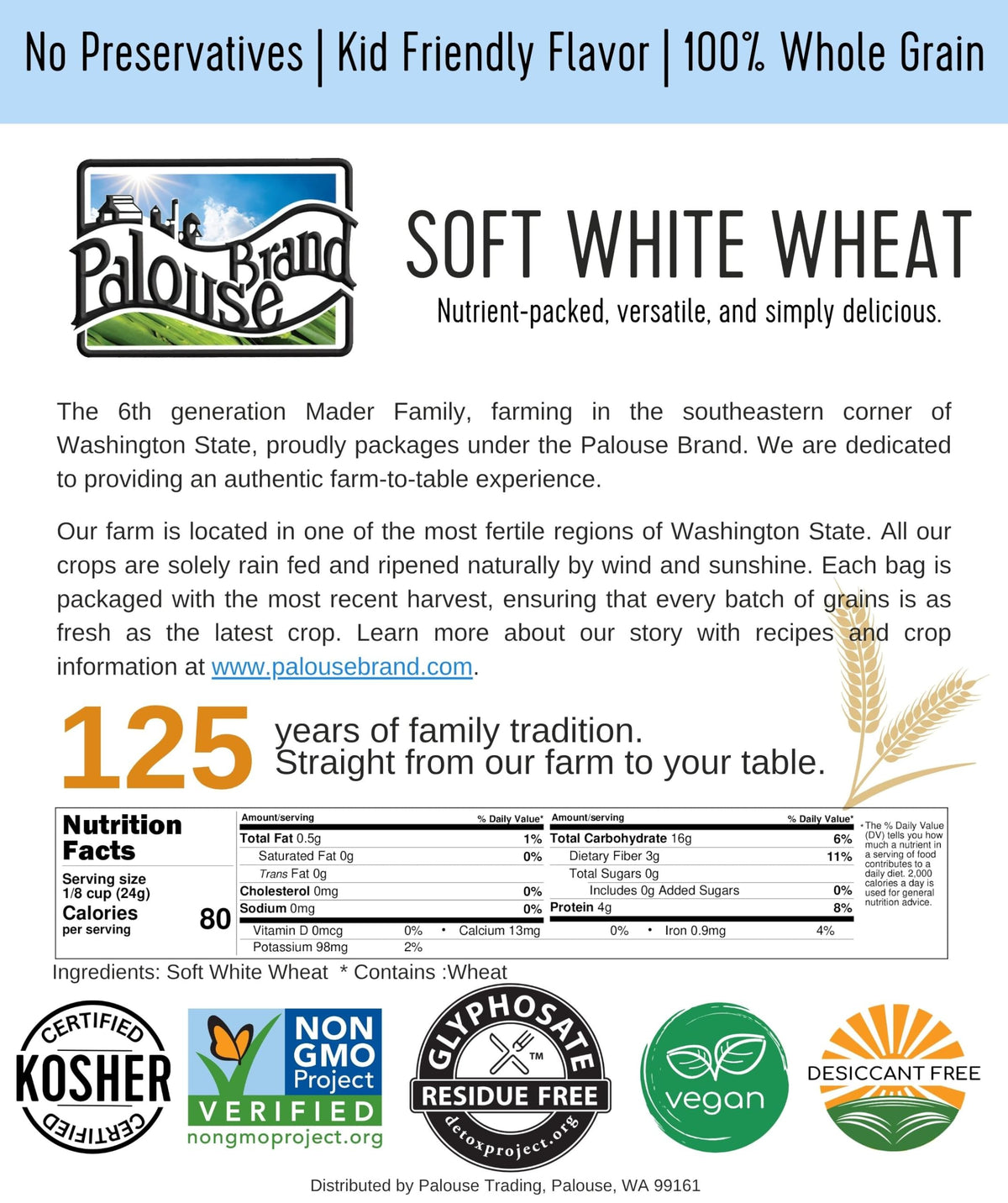 Soft White Wheat Berries 25 LBS P997960