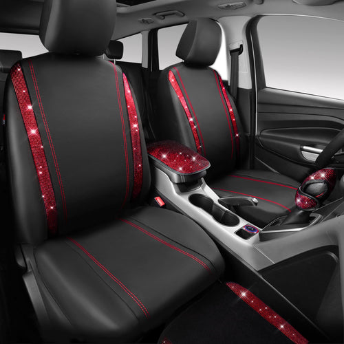 23 Pcs Bling Diamond Car Accessories Set Red P487555