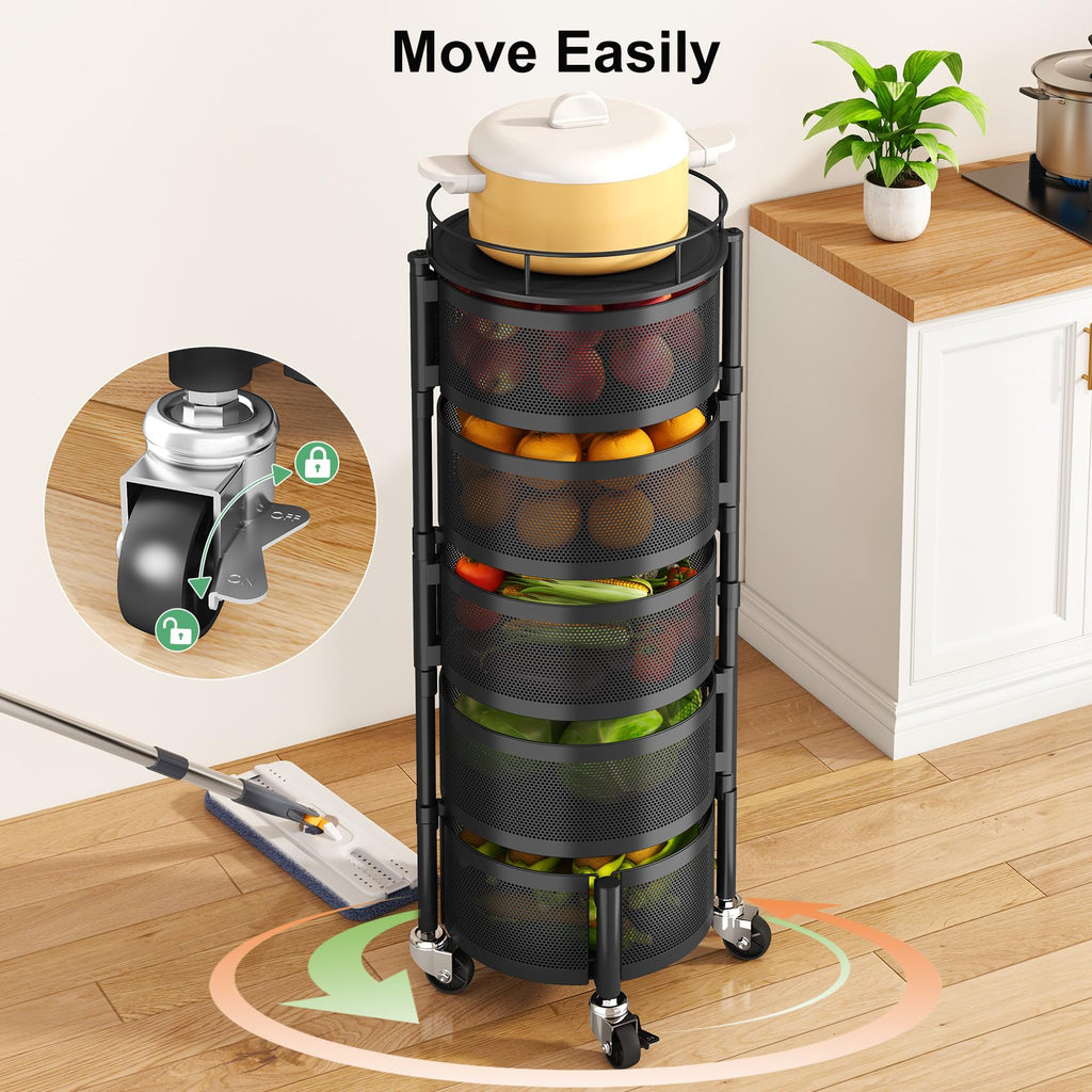 5 Tier Rotating Fruit Vegetable Basket Stand N456633