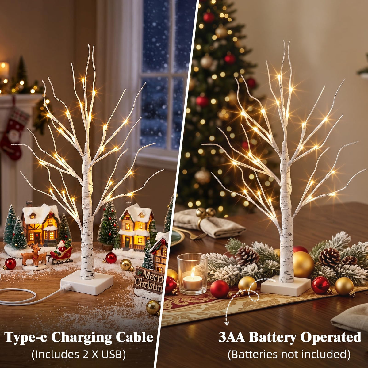 2FT Birch Tree with LED Lights R30104