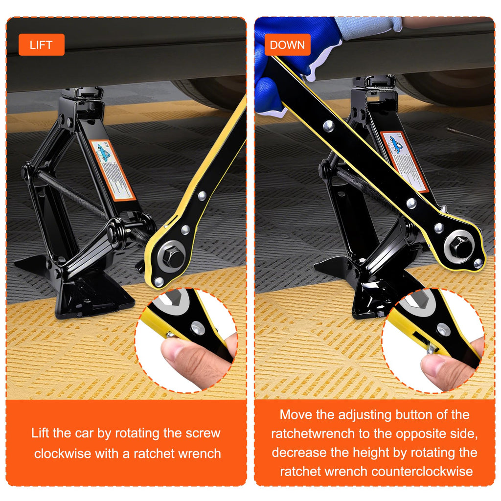 3T Scissor Jack Car Tire Changing Kit R612