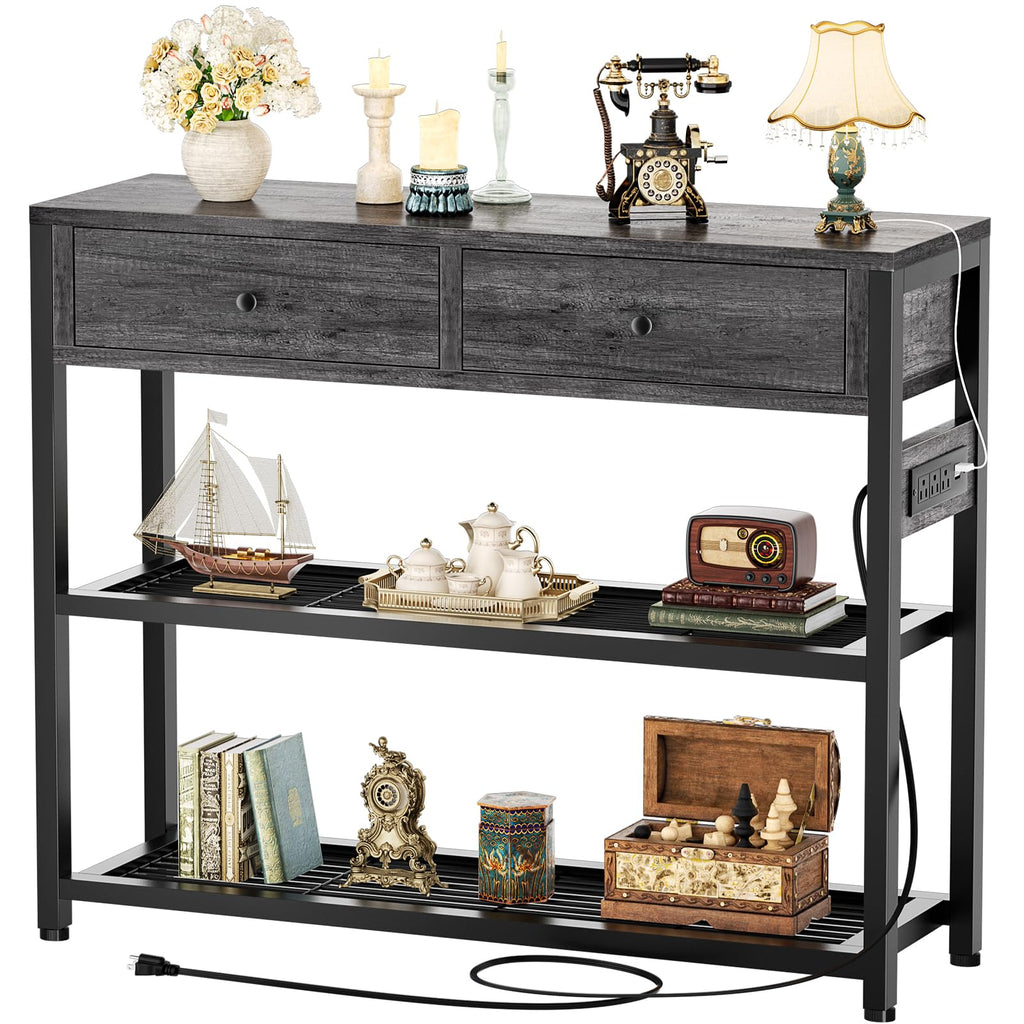32" Entryway Table with Outlets and Drawers E773909