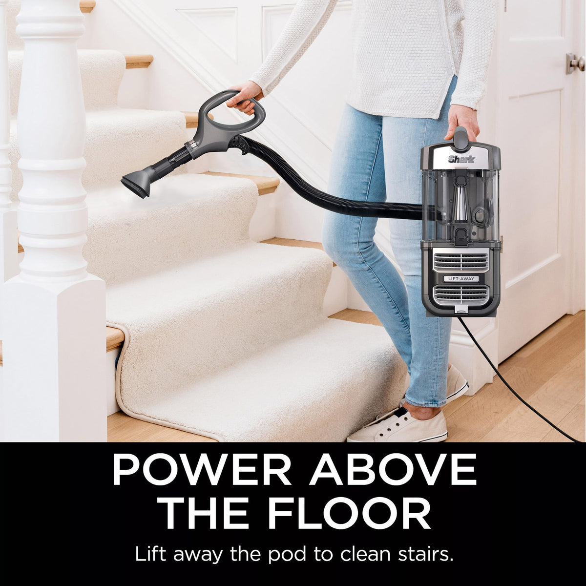 Upright Vacuum with HEPA Filter, LED Headlights, Swivel Steering, Gray Y86511