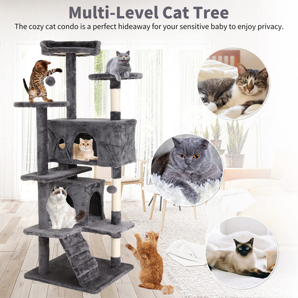70 Inches Navy Blue Cat Tree M939516