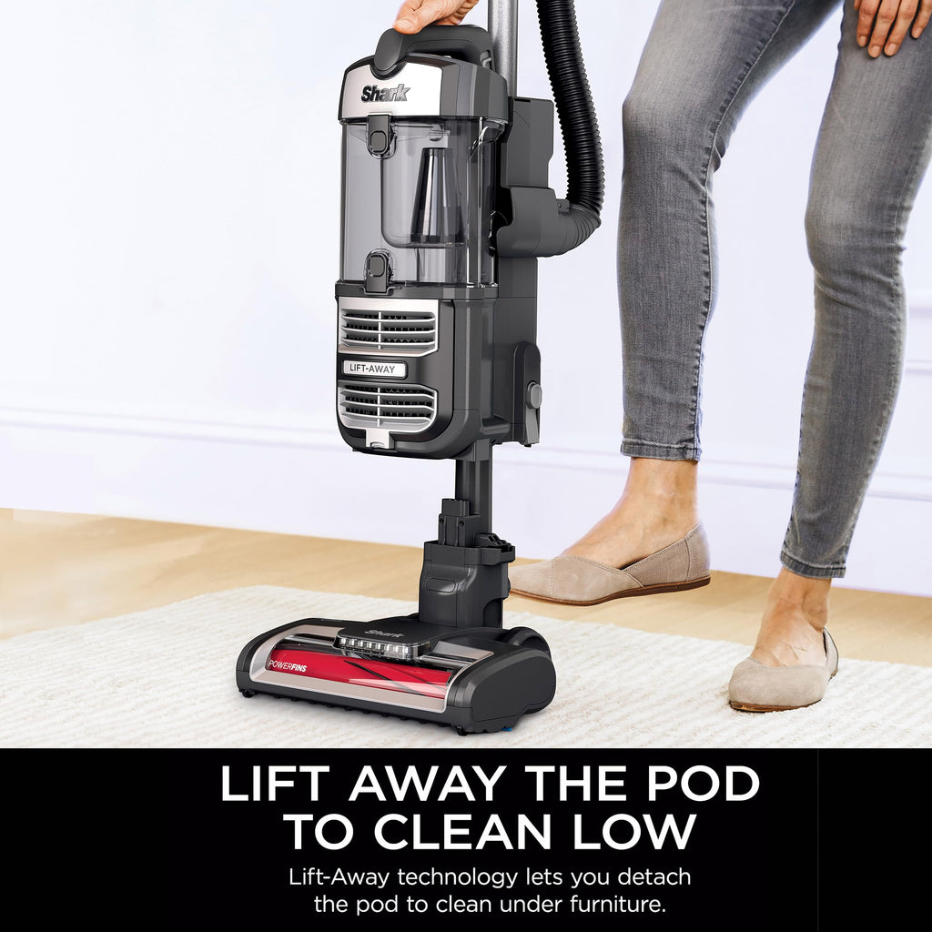 Upright Vacuum with HEPA Filter, LED Headlights, Swivel Steering, Gray Y86511