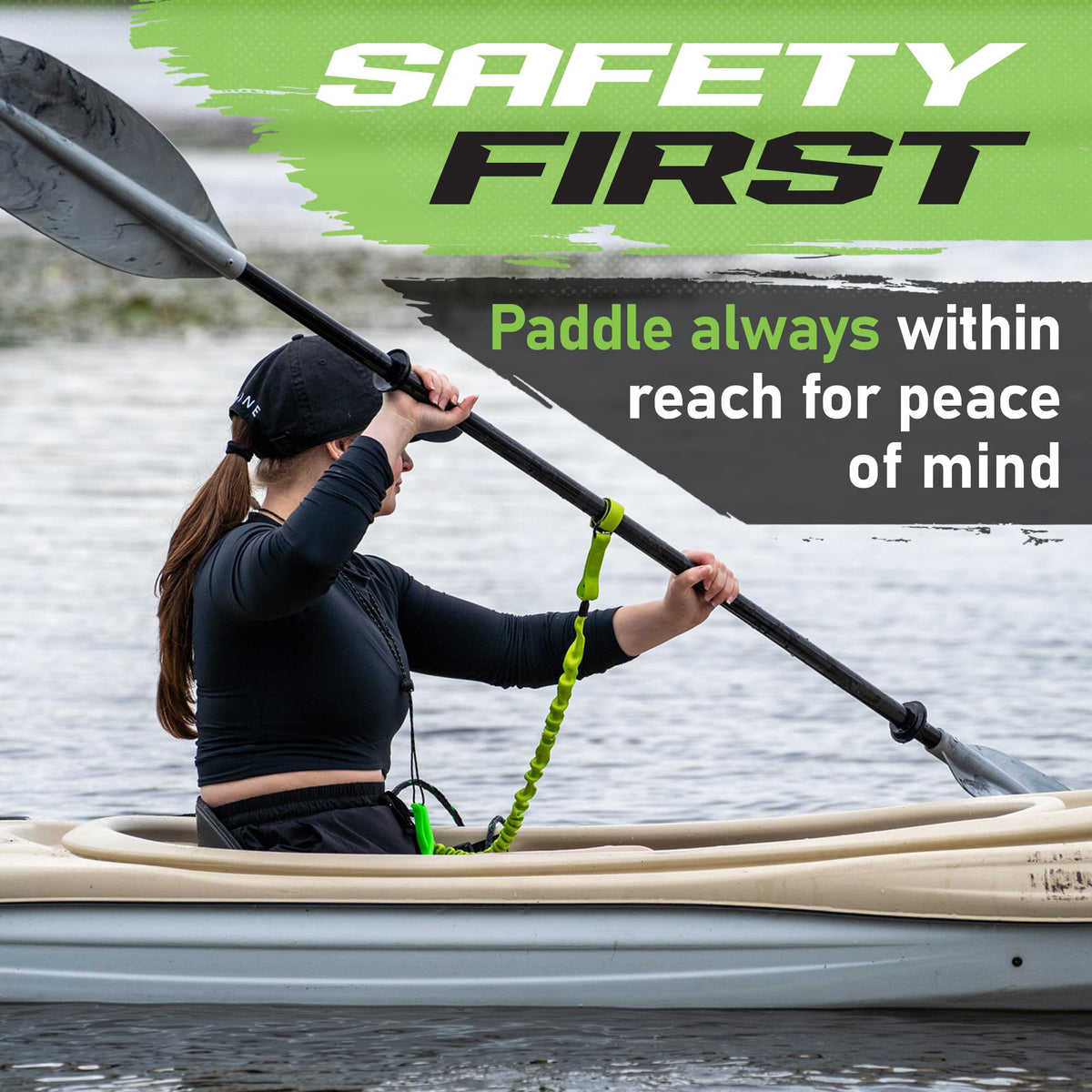 Kayak Paddle Leash with Carabiner Clip G49055