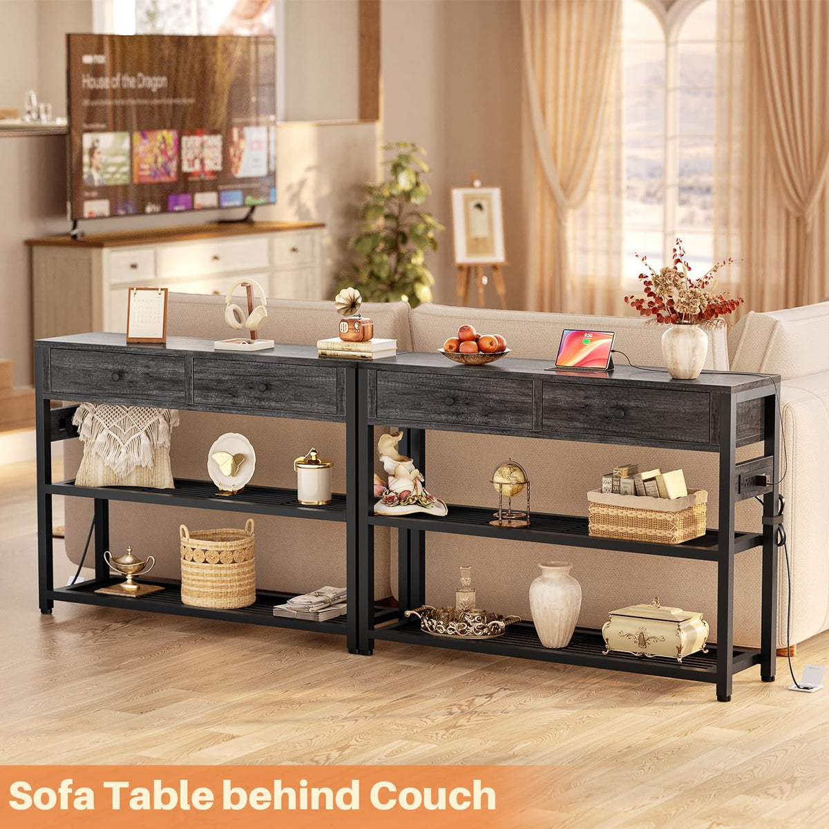 32" Entryway Table with Outlets and Drawers E773909