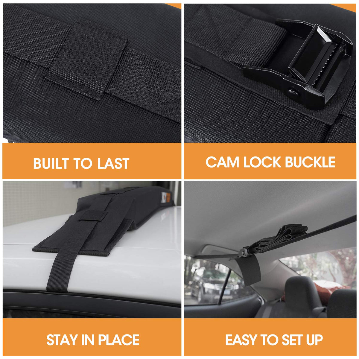 Soft Roof Rack Pads with Tie-Down Straps and Storage Bag N1863