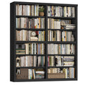 73" Tall Black 6-Tier Double Wide Bookshelf O204511