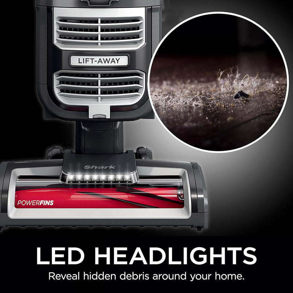 Upright Vacuum with HEPA Filter, LED Headlights, Swivel Steering, Gray Y86511
