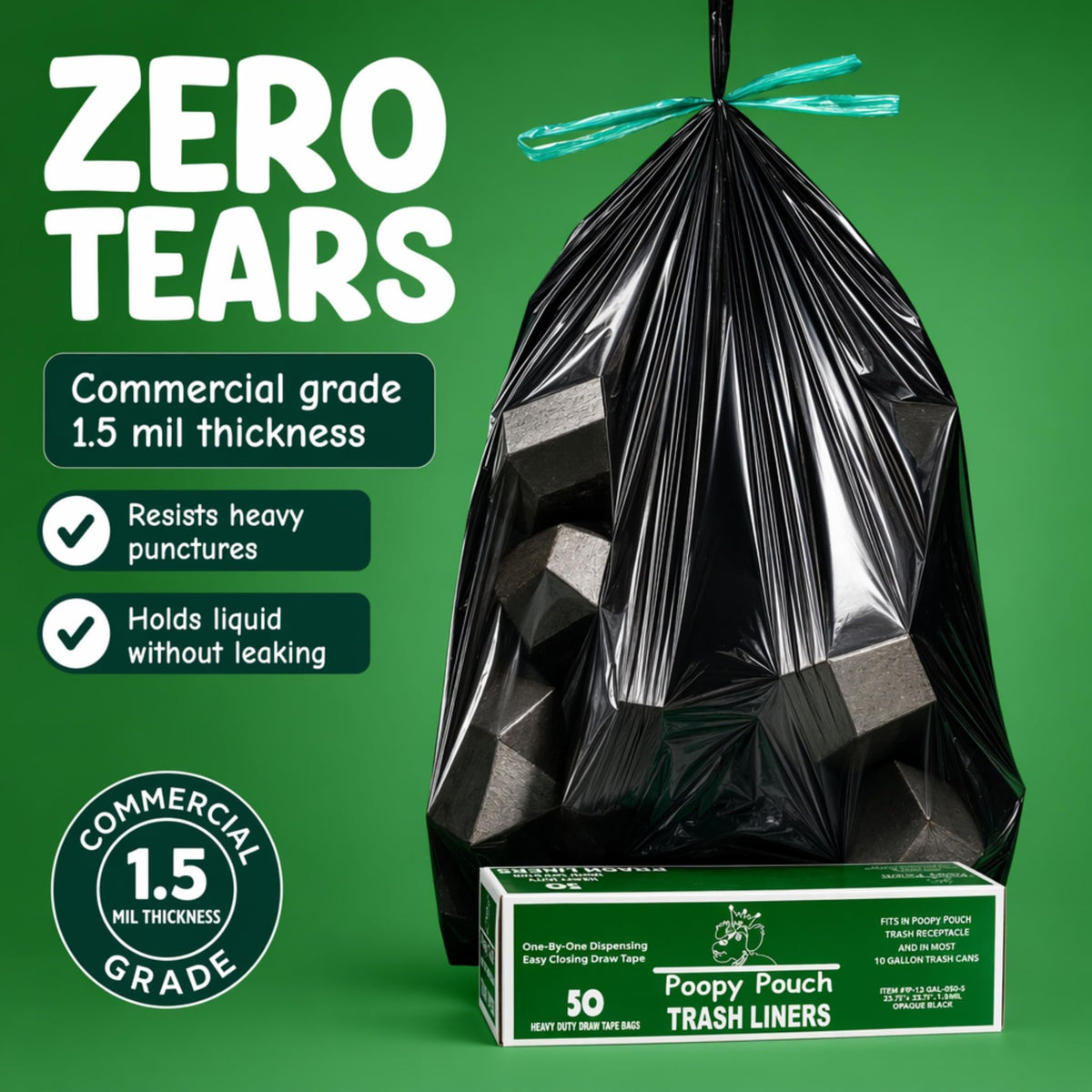 Black Dog Waste Can Liners 50pcs 27.5"x29" T188773