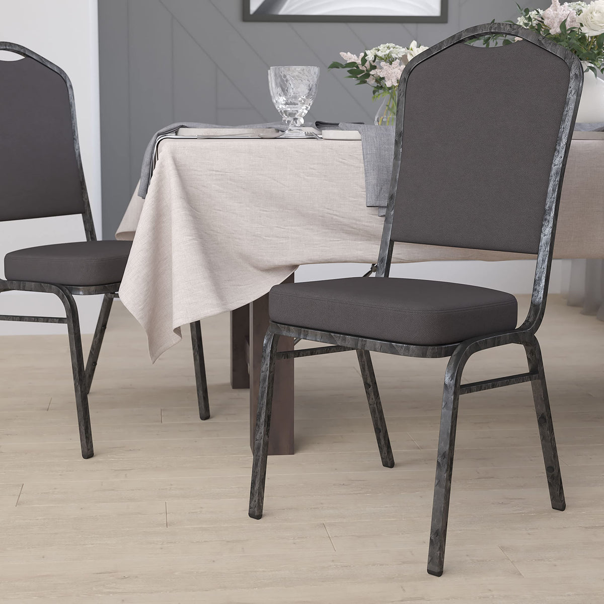 Gray Fabric Stacking Banquet Chair W733