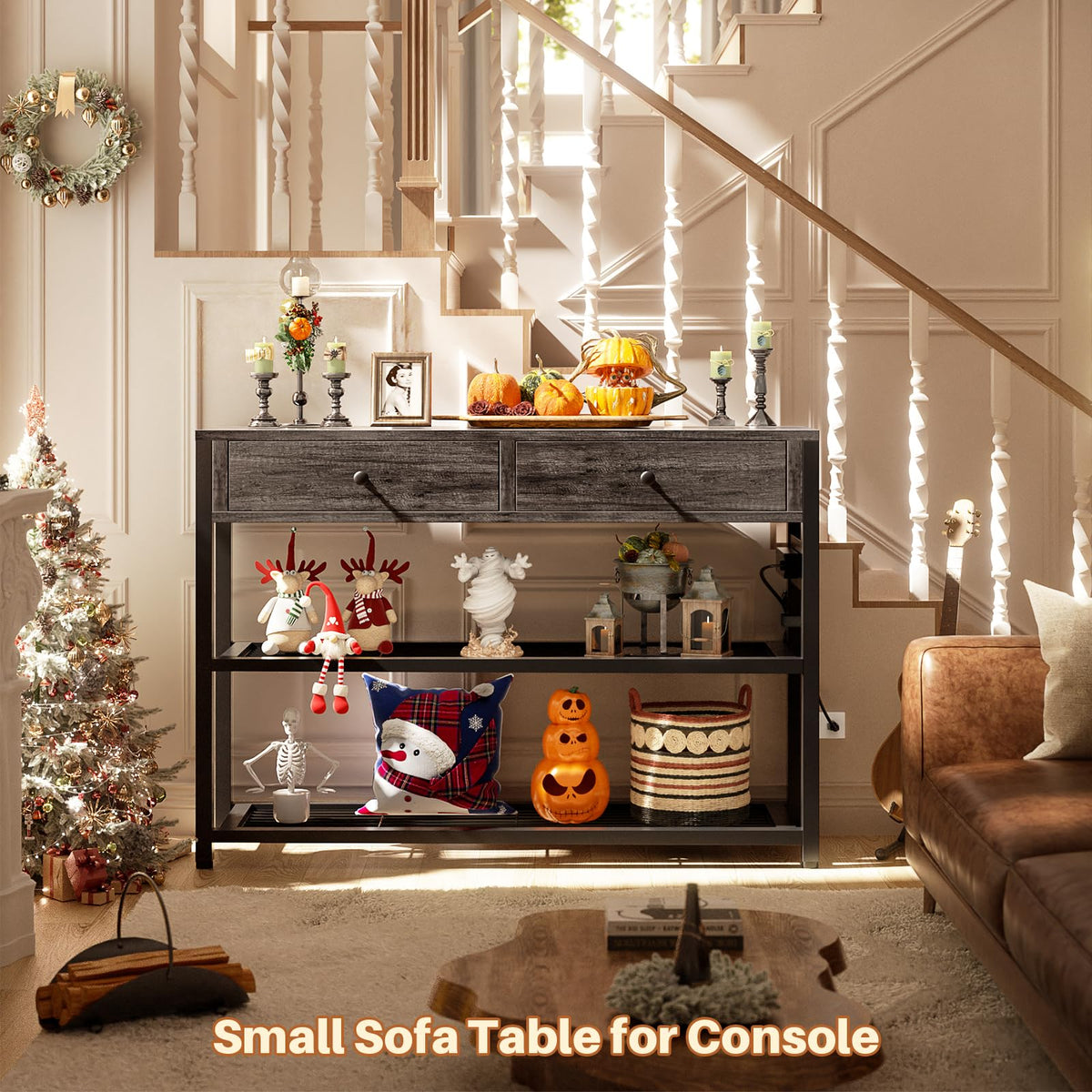 32" Entryway Table with Outlets and Drawers E773909