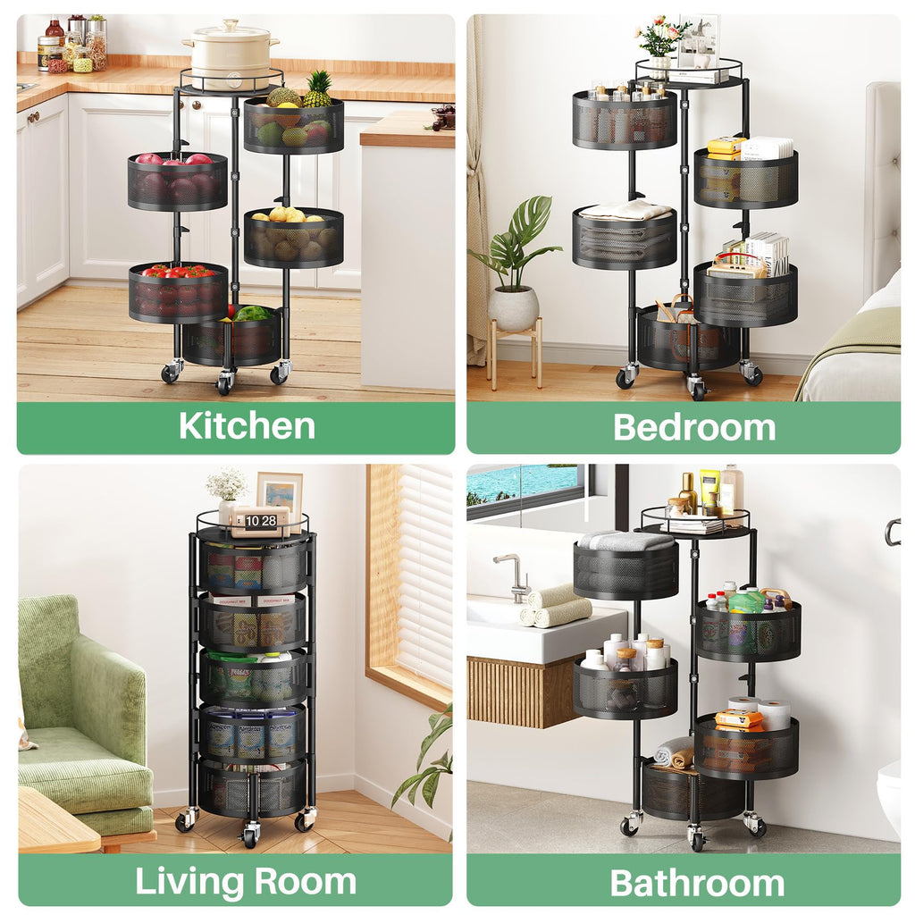 5 Tier Rotating Fruit Vegetable Basket Stand N456633
