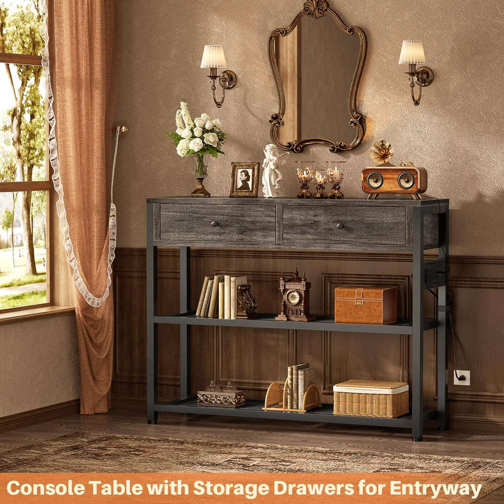 32" Entryway Table with Outlets and Drawers E773909