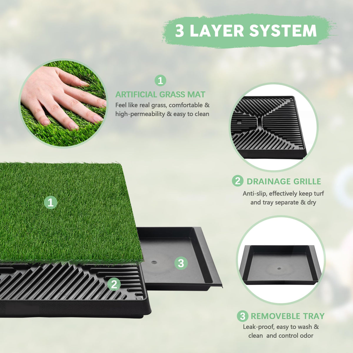 Dog Grass Pad with Tray Z6768