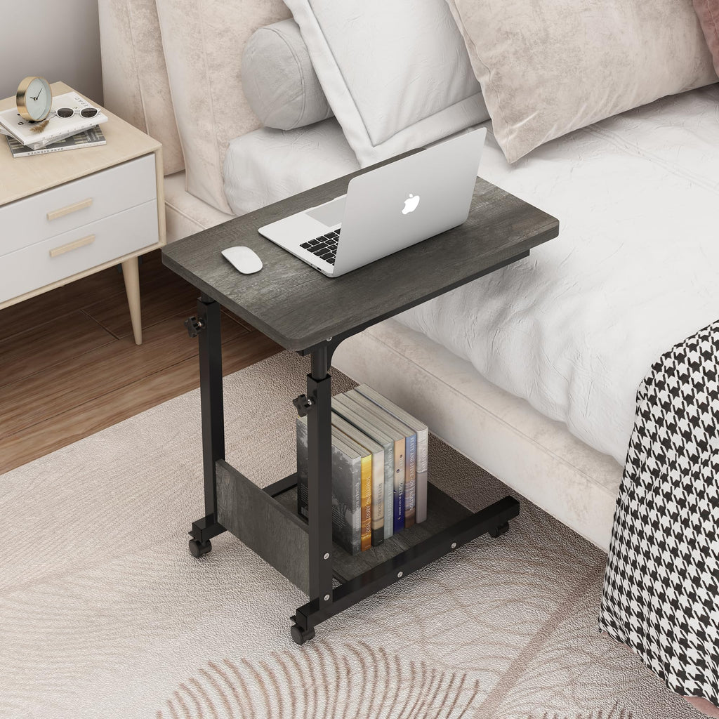 Adjustable Height C Table with Wheels and Storage F849