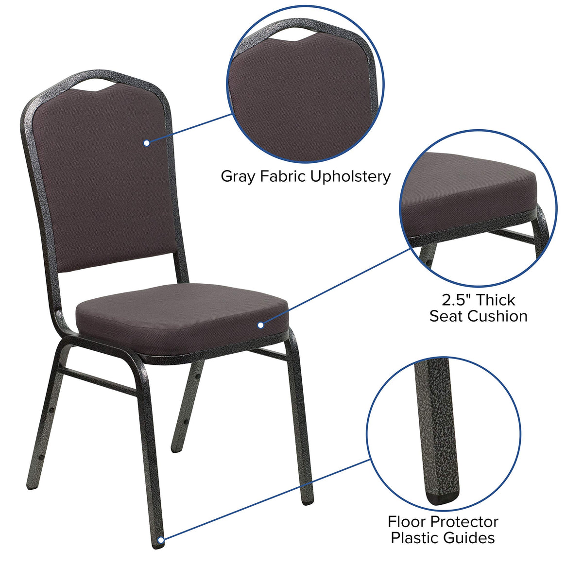 Gray Fabric Stacking Banquet Chair W733