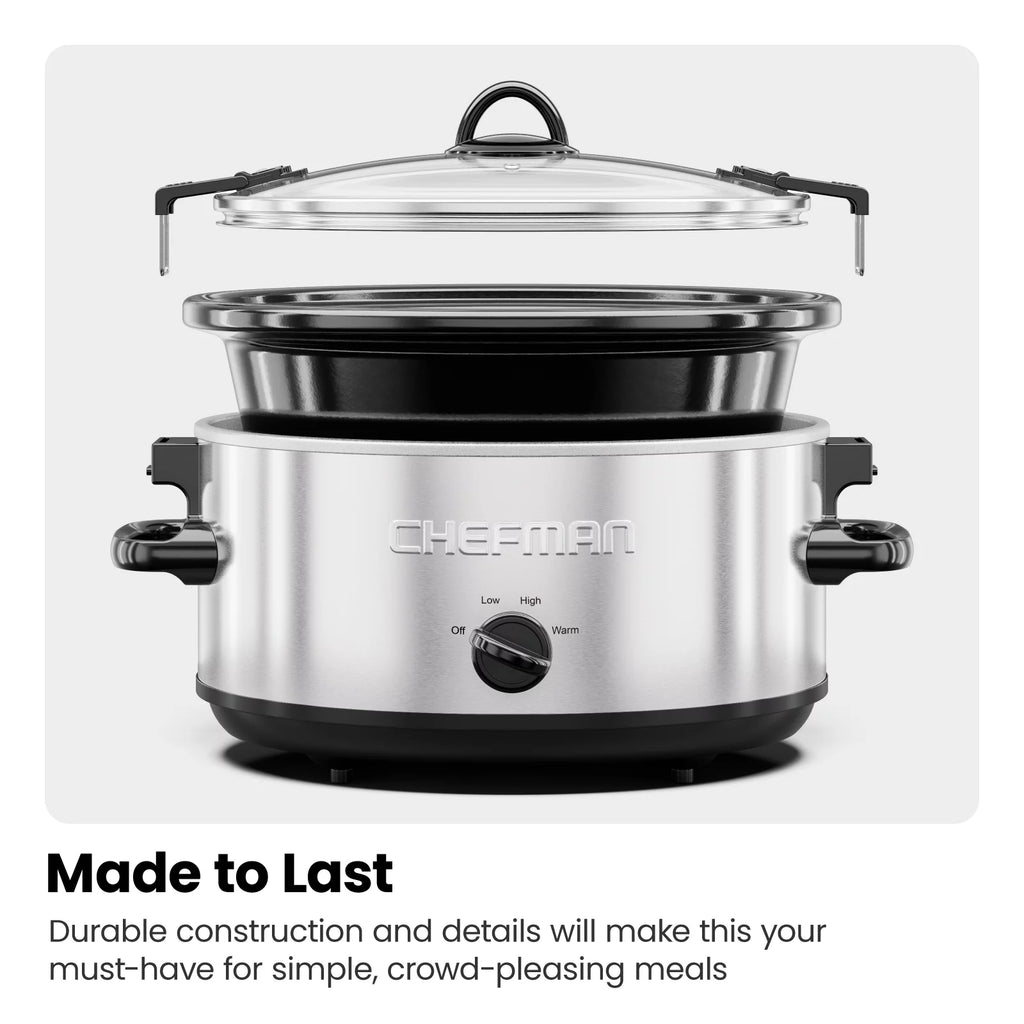 6 Qt. Stainless Steel Slow Cooker with Locking Lid T333105